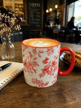 Rouge Dimpled Floral Garden Mug